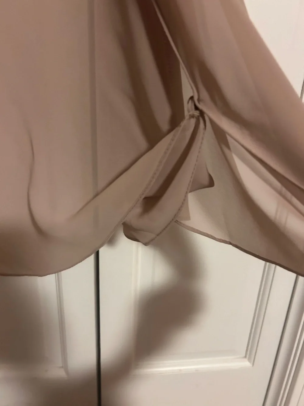 SLNY Sheer Shrug For Dressy Occasions in Nude Blush-Button Option for Sleeves - Picture 3 of 10